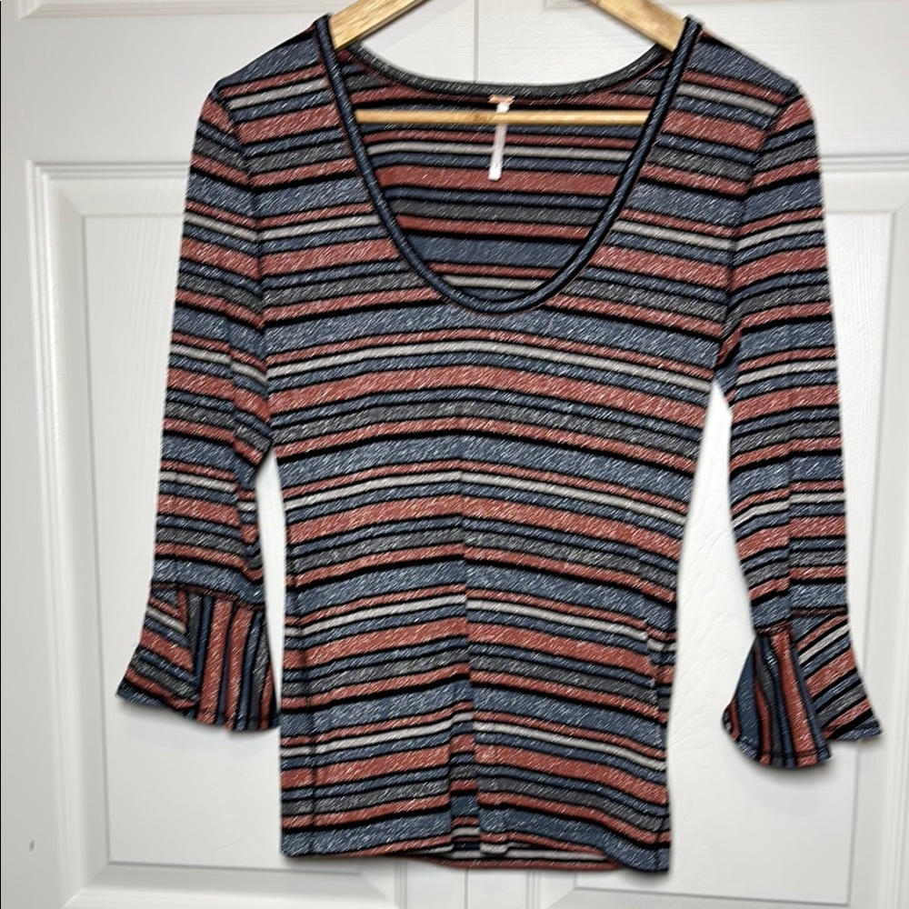 Free People Striped Multicolor Women's Top